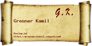 Gresner Kamil névjegykártya